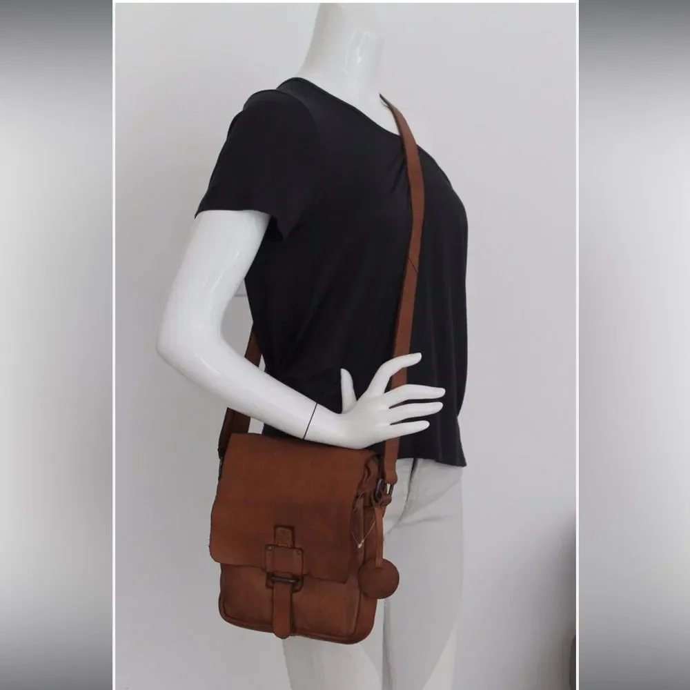 Harbour 2nd: Brown Leather Crossbody Mailer Bag Adjustable Strap Coastal